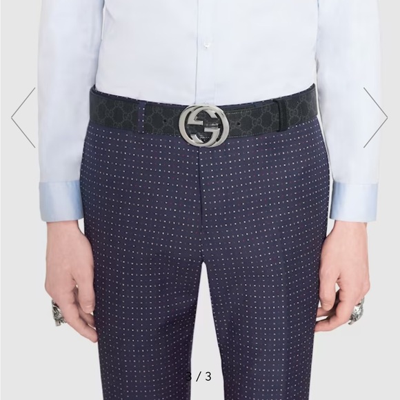 🔥Gucci Supreme Black Belt with Gold Interlocking GG Buckle. Size M-36🔥 - Picture 3 of 9